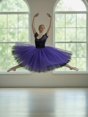 💜✨ Purple & Black Sequin Performance 2 piece Costume – Size Small ✨💜